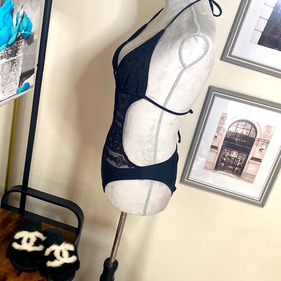 Black with Lace Bathing Suit - Picture 6 of 9